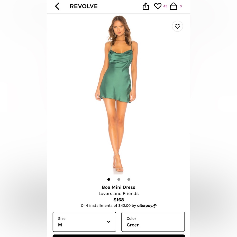 Lovers and Friends Boa Mini Dress in Green. New with tags never worn